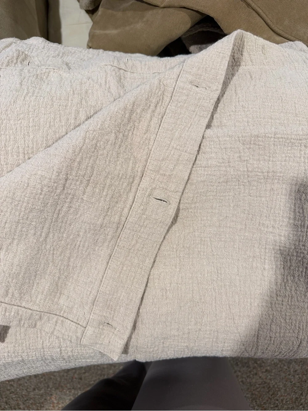 The Threadery Crinkle Linen Shower Curtain